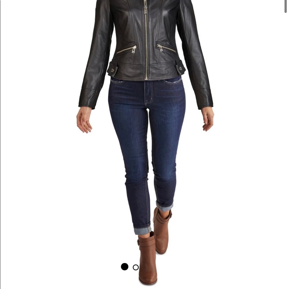 Guess womans leather jacket, size small. New
